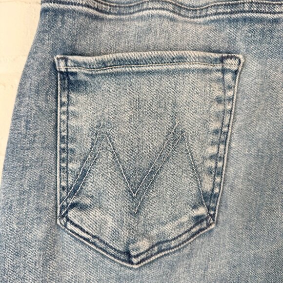 Mother High Waisted Tunnel Vision Sneak Jeans Twice Shy Wash Blue Wide Leg 31 - Picture 9 of 14